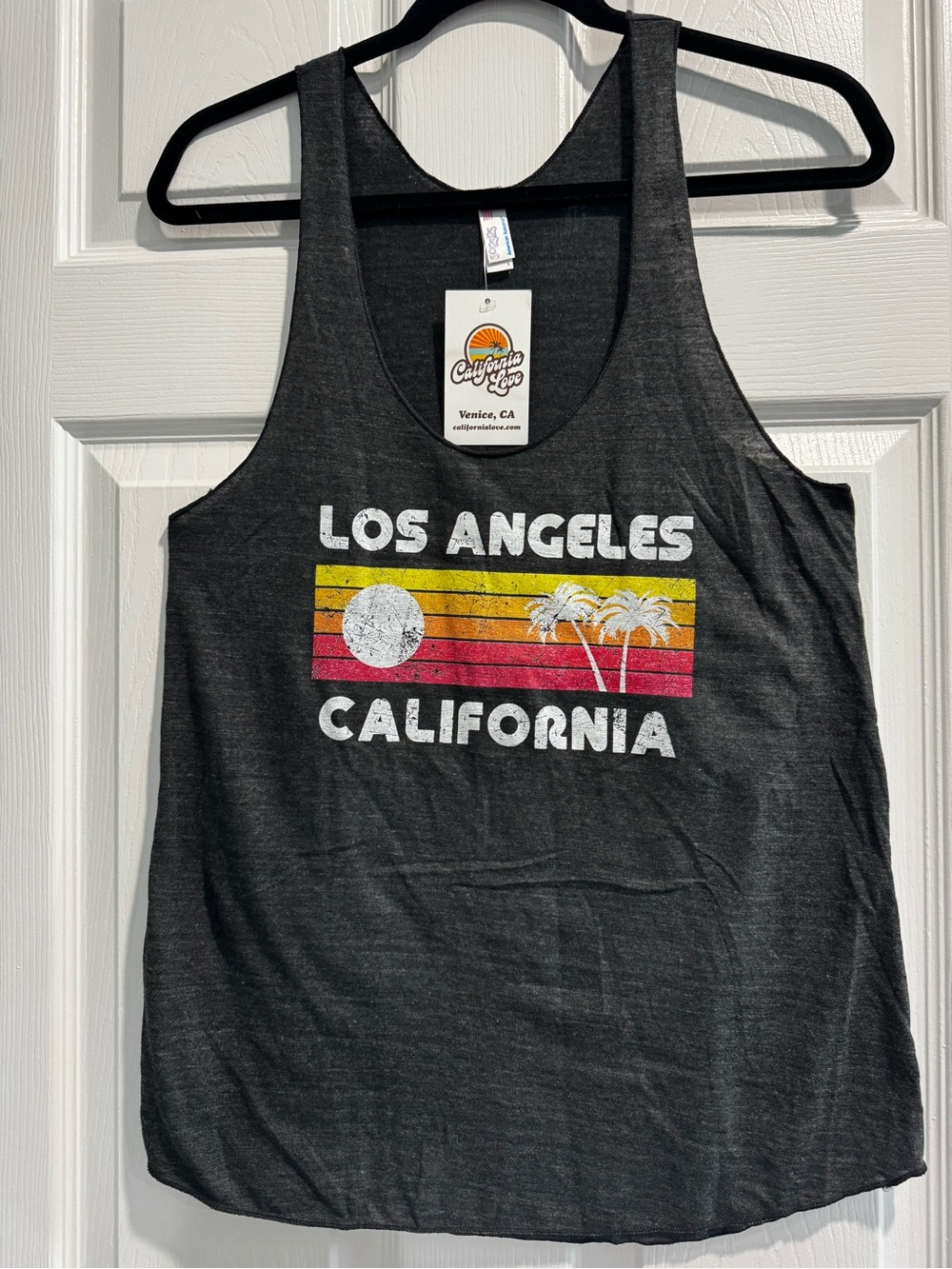 American Apparel Heather Gray/Black Los Angeles California Graphic Tank